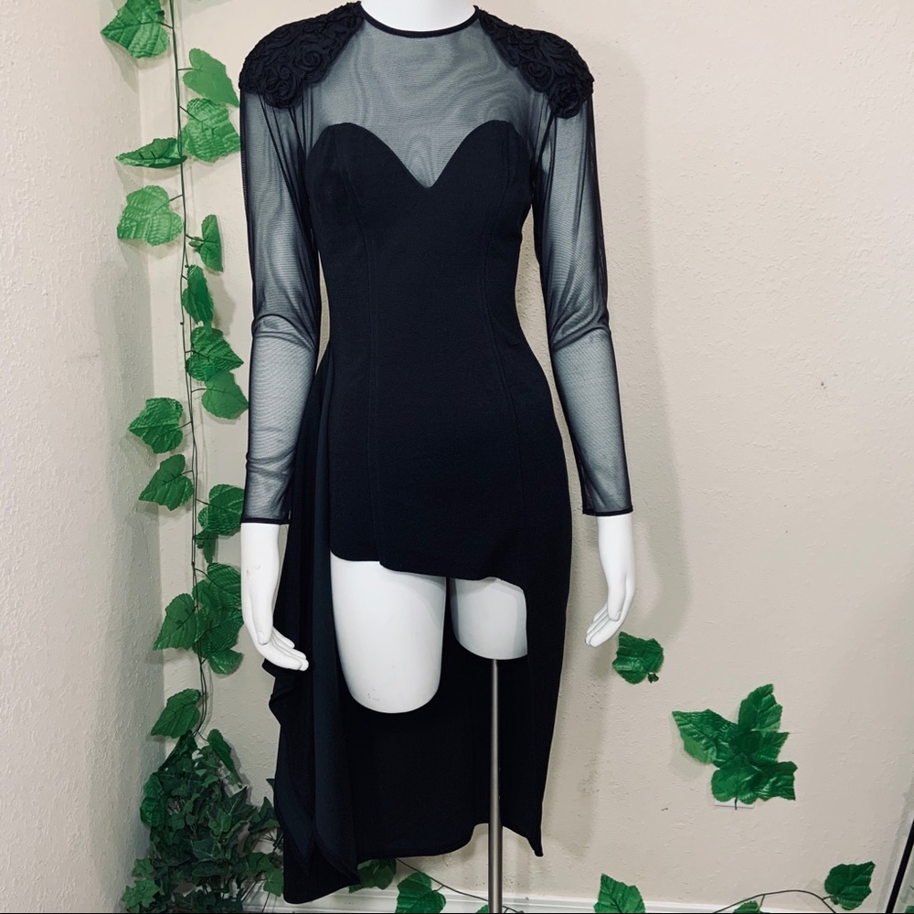 SOLD Betsy & Adam Vintage 90’s Sheer Dress - Picture 1 of 12